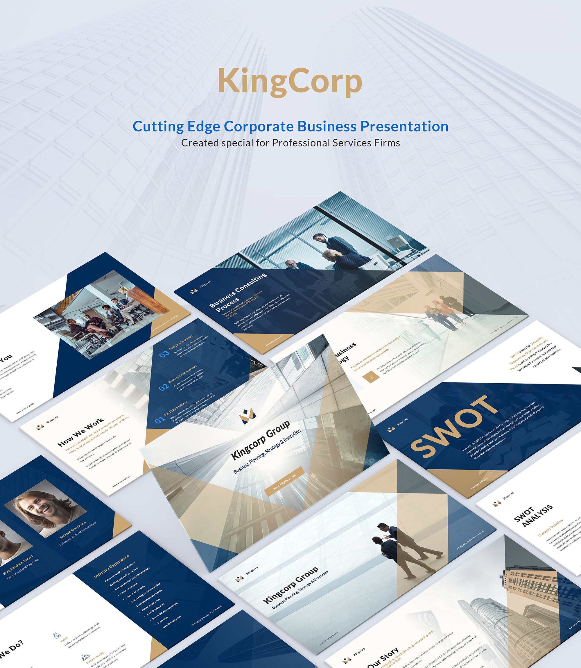 Kingcorp Business Consulting – Cutting Edge Corporate Business Presentation Template